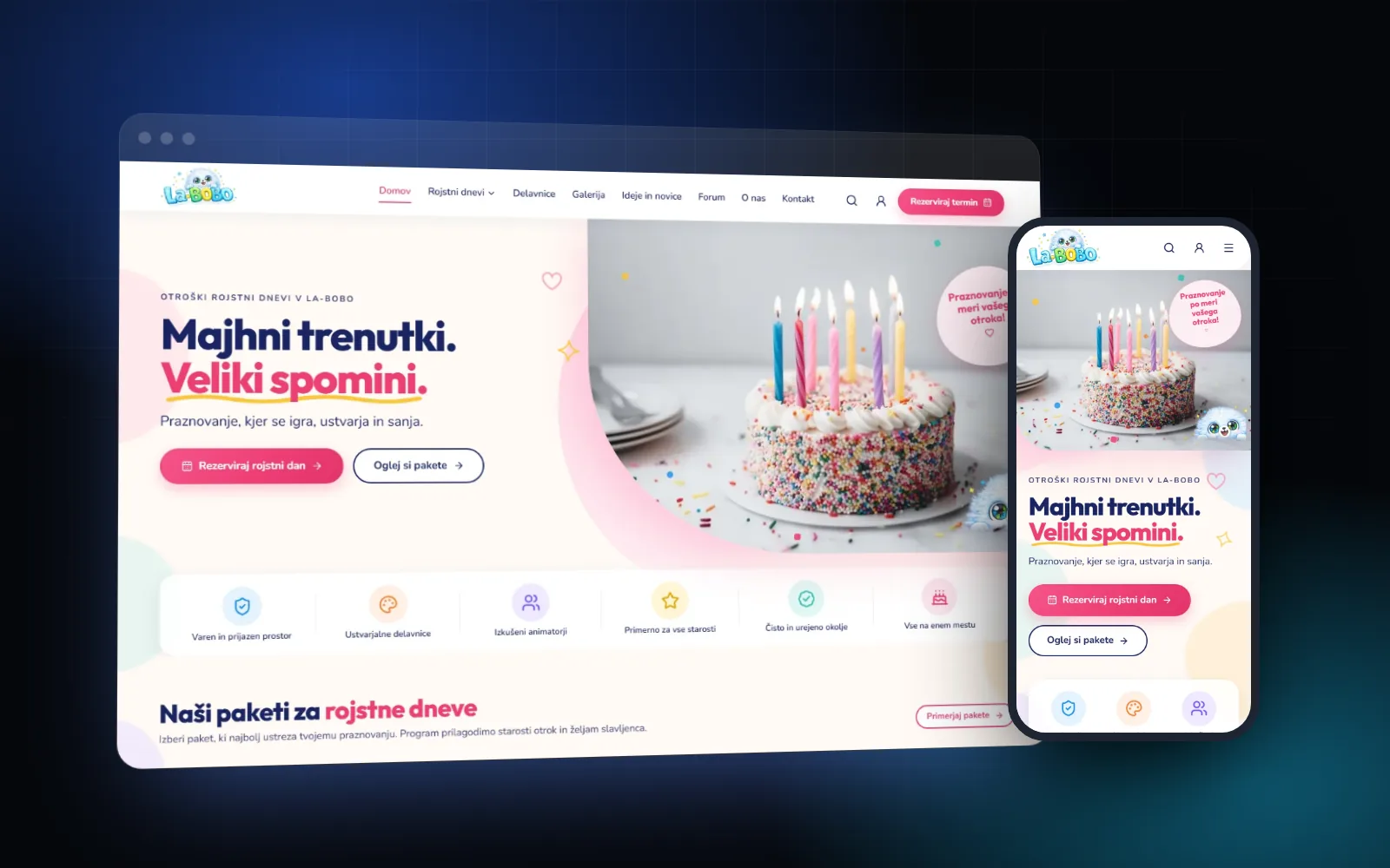 Študija primera: prenova spletne strani za otroške rojstne dneve LA-BOBO